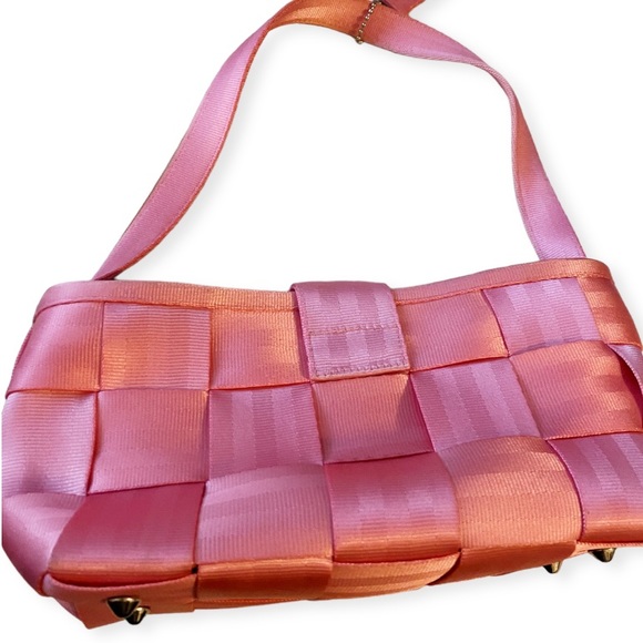 HARVEYS Seatbelt Bag Pink Tote Satchel Purse Shoulder - Picture 2 of 7